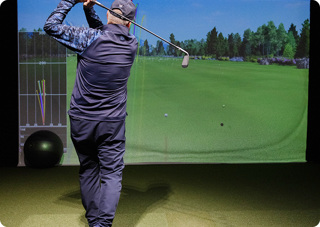 Swing diagnosis session on the simulator